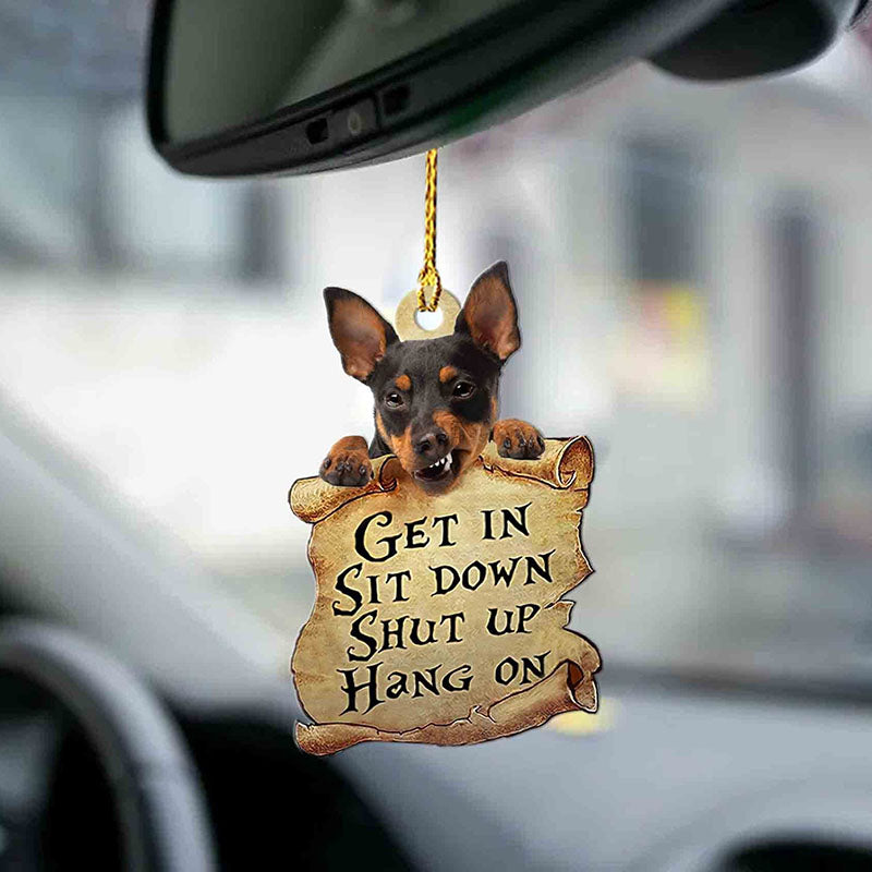 Miniature Pinscher Get In Ornament GI028