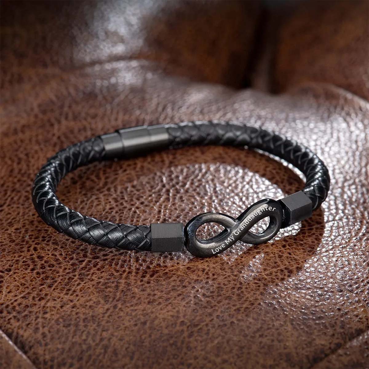 Love My Granddaughter - I Love You Forever And Always - Infinity Leather Bracelet