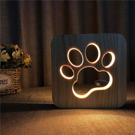 Paw Wooden Decorative Light