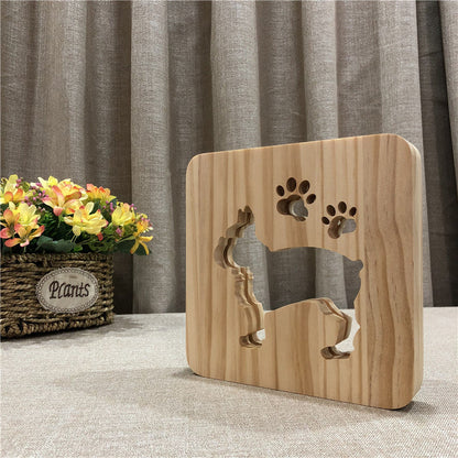 Dog Paw Wooden Decorative Light