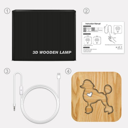 Poodle Wooden Decorative Light