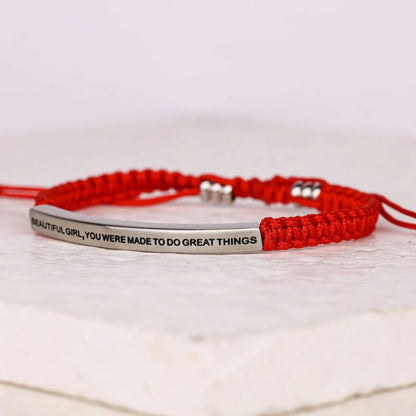 Beautiful Girl You Were Made To Do Great Things - Rope Bracelet