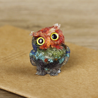 Six-color - Handmade Natural Crystal Gemstone Owl