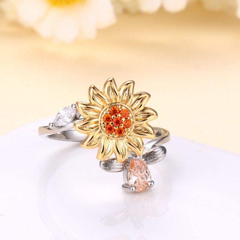 To My Daughter Sunflower Fidget Ring