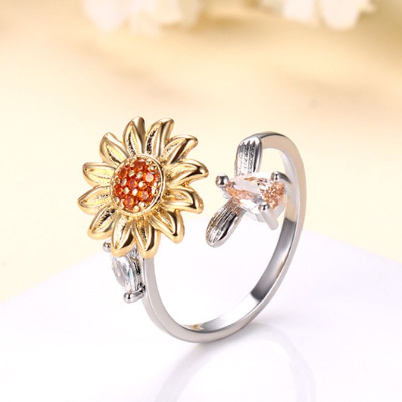 To My Daughter Sunflower Fidget Ring