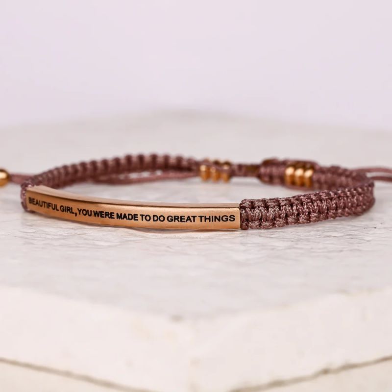 Beautiful Girl You Were Made To Do Great Things - Rope Bracelet