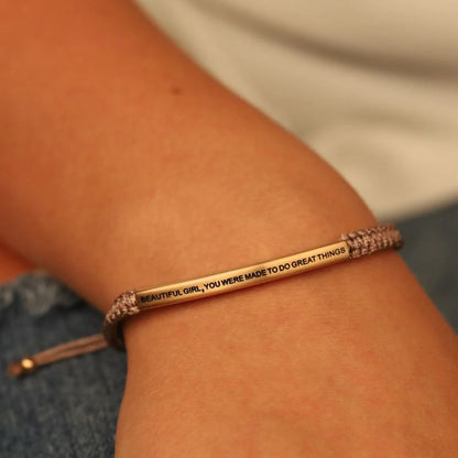 Beautiful Girl You Were Made To Do Great Things - Rope Bracelet