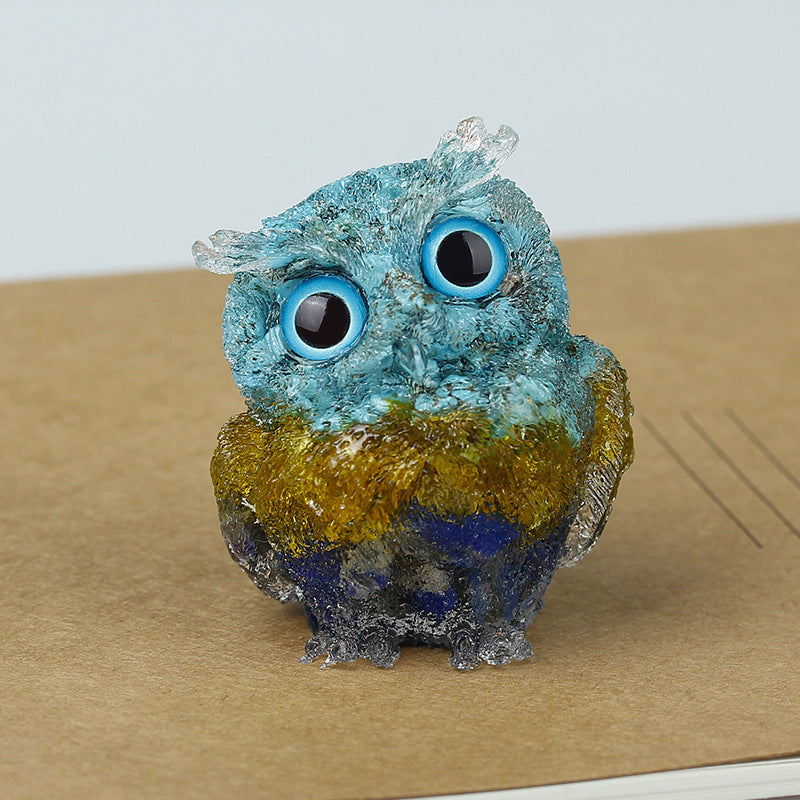 Handmade Natural Crystal Gemstone Owl