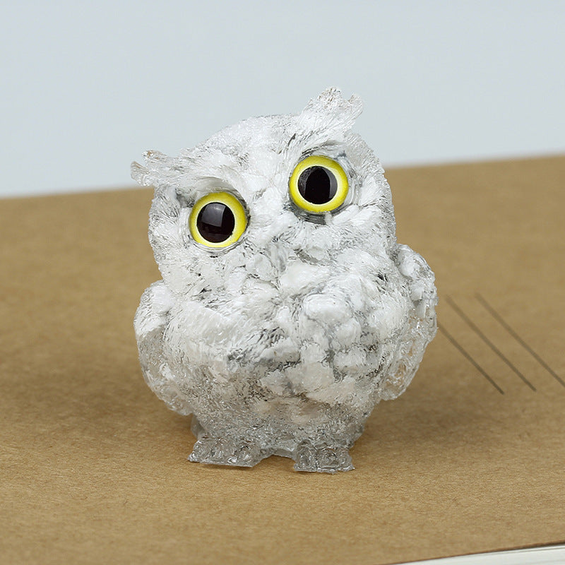 White Turquoise - Handmade Natural Crystal Gemstone Owl