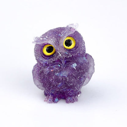 Amethyst & Sequins - Handmade Natural Crystal Gemstone Owl