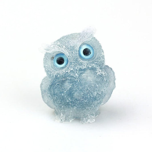 Aquamarine - Handmade Natural Crystal Gemstone Owl