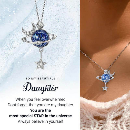 To My Beautiful Daughter - Special Moon and Star Necklace