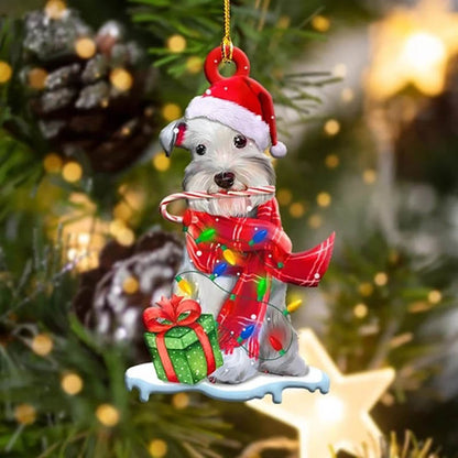 Christmas Pet Dog Wooden Pendant