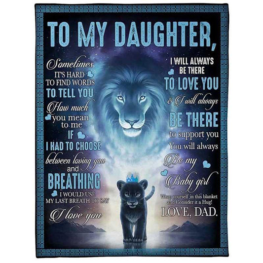 To My Daughter - Lion Love - G003 - Fleece Blanket