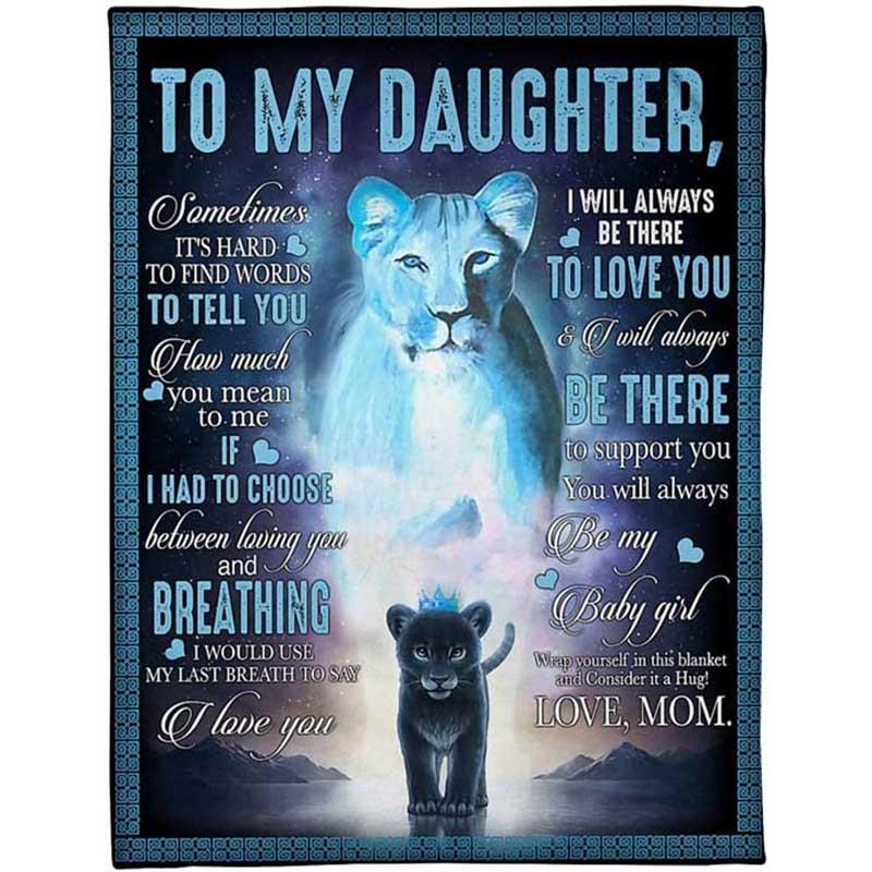 To My Daughter - Lion Love - G003 - Fleece Blanket