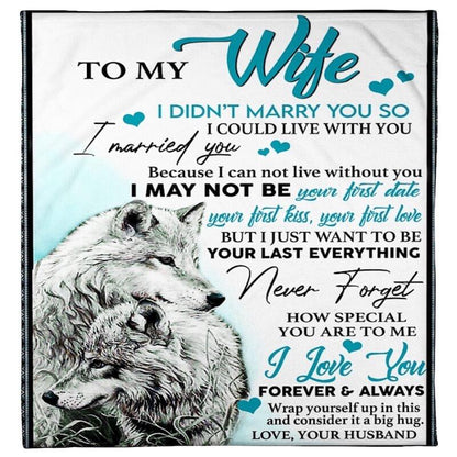 To My Wife - Wolf A245 - Premium Blanket