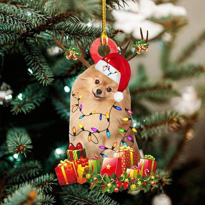 Christmas Pet Dog Wooden Pendant