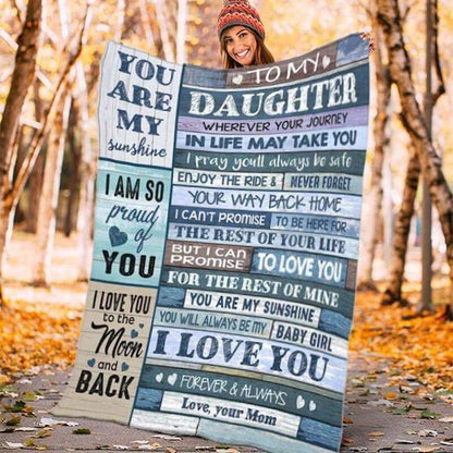 To My Daughter - From Mom - G006 - Fleece Blanket