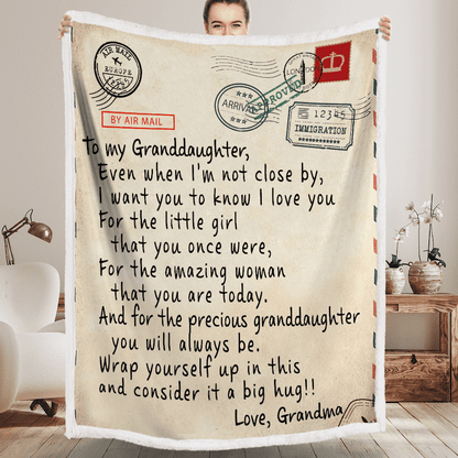 Grandma To my Granddaughter - Fleece Blanket