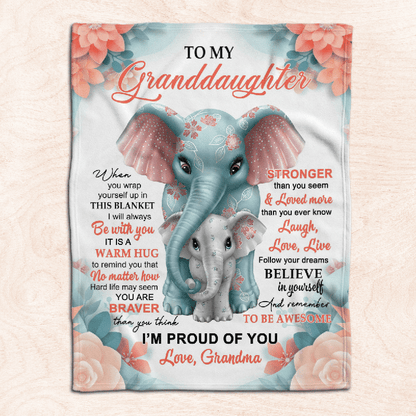 To My Granddaughter - From Grandma - F011 - Fleece Blanket