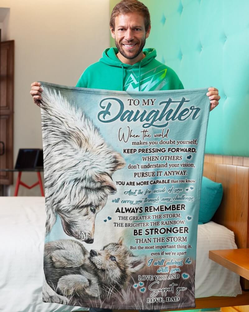 To My Daughter From Dad - Wolf Blanket - A246