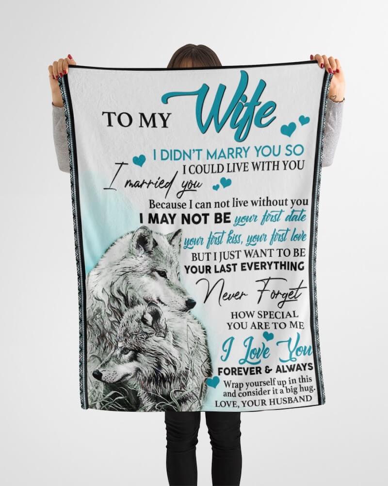 To My Wife - Wolf A245 - Premium Blanket