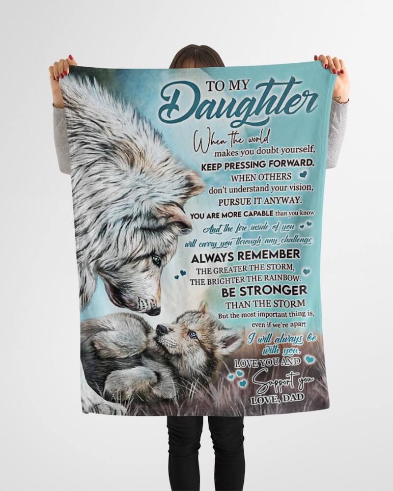 To My Daughter From Dad - Wolf Blanket - A246