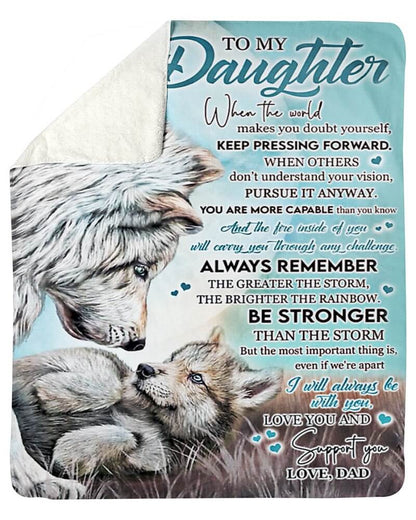 To My Daughter From Dad - Wolf Blanket - A246