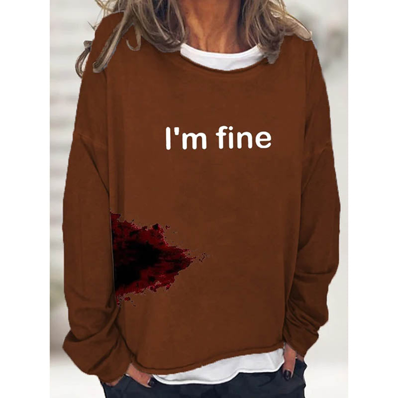 Women's Funny Bloodstained Halloween Long Sleeve Tee