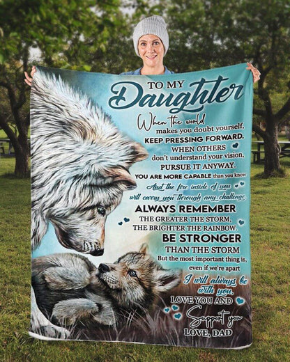 To My Daughter From Dad - Wolf Blanket - A246