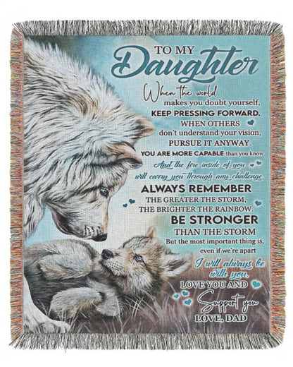 To My Daughter From Dad - Wolf Blanket - A246