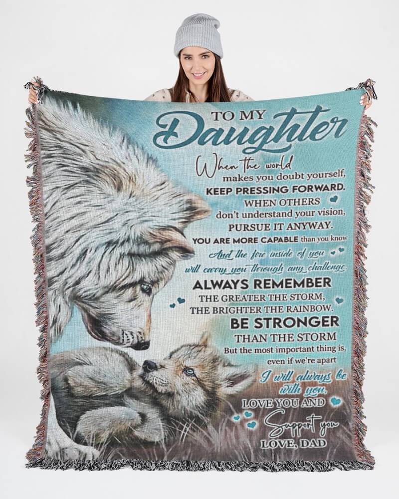 To My Daughter From Dad - Wolf Blanket - A246