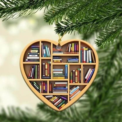 Book Lovers Heart Ornament