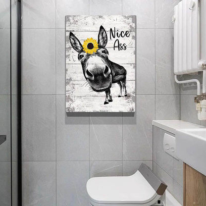 Funny Donkey Sunflower Metal Sign Farmhouse Bathroom Unique Gifts For Home Vintage Farm Animal Design