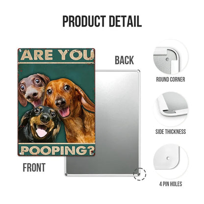 Are You Pooping Funny Dogs - Metal Sign - Gifts For Pet Lovers Personalized Custom Metal Sign