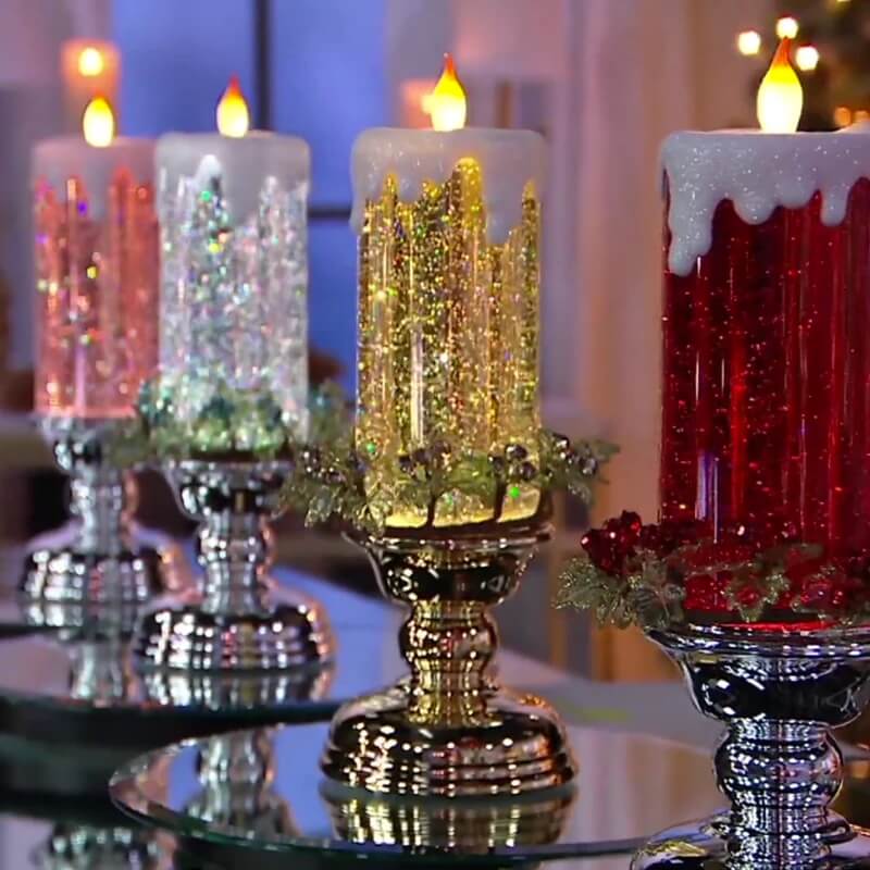 【Early Sale 40% FF+Free Shipping】Colour Changing LED Water Candle With Glitter