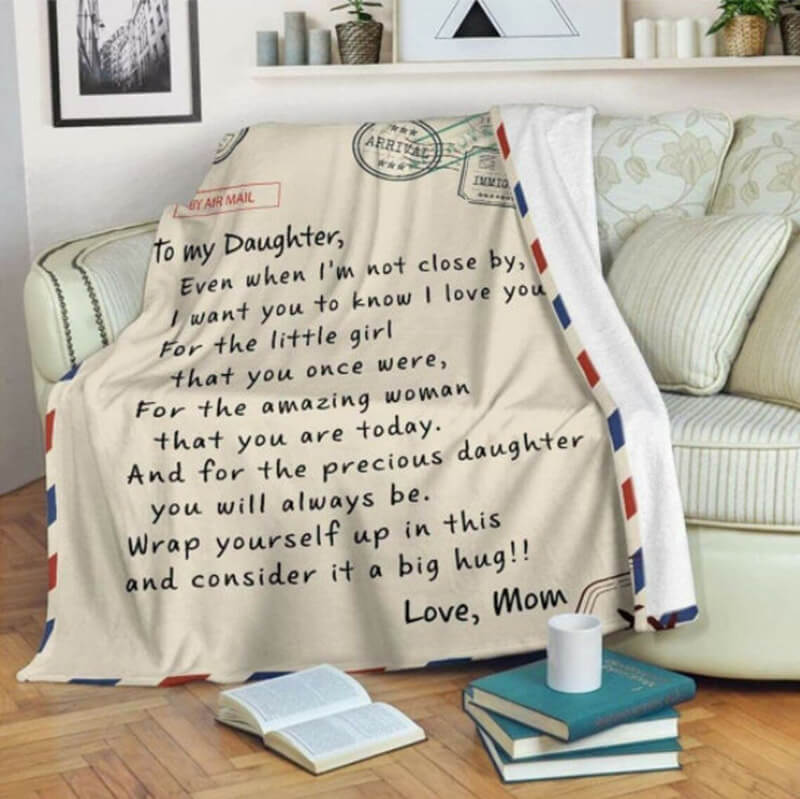 To My Daughter/Son - Sweet Words Letter A614 - Fleece Blanket