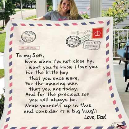 To My Daughter/Son - Sweet Words Letter A614 - Fleece Blanket