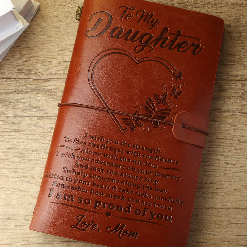 To My Daughter - I am So Proud of You - Engraved Leather Journal Notebook