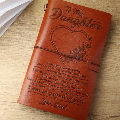 To My Daughter - I am So Proud of You - Engraved Leather Journal Notebook