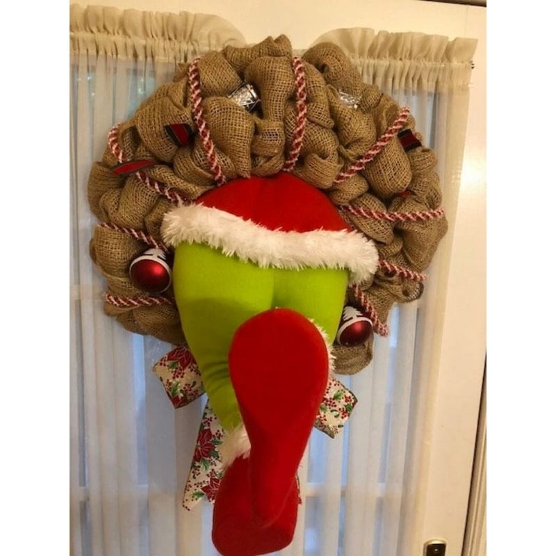 How the Christmas thief Stole Christmas Burlap Wreath