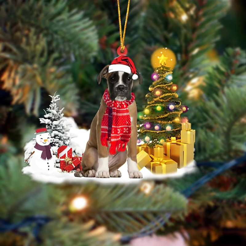 Boxer Christmas Ornament SM040