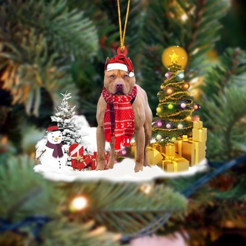 Pit Bull Christmas Ornament SM053