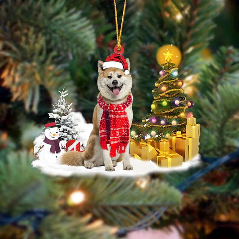 Akita Christmas Ornament SM181