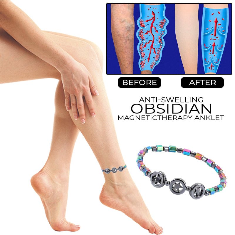 Anti Swelling Obsidian Magnetic Therapy Anklet