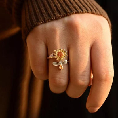 To My Daughter Sunflower Fidget Ring