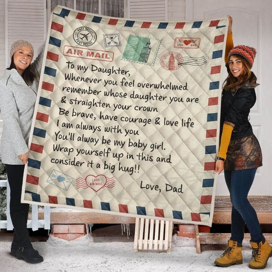 To My Daughter - From Dad - Sl1334 - Fleece Blanket