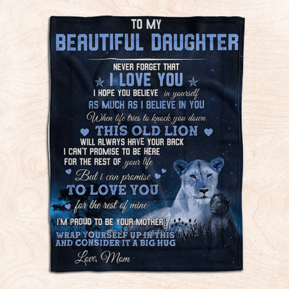 To My Daughter - From Mom - Lion A333 - Premium Blanket