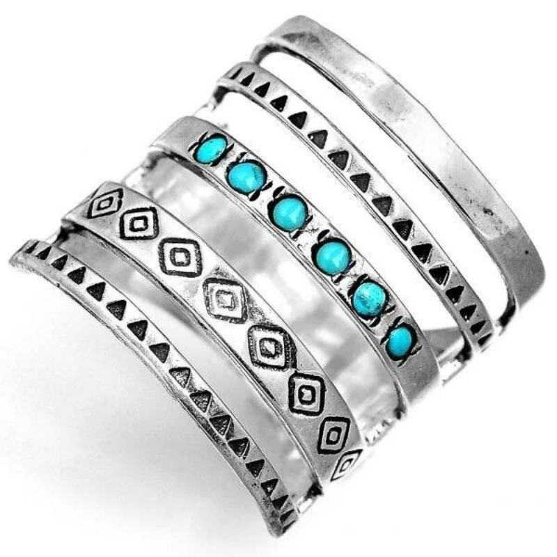 ❤️Silver Southwestern Style Turquoise Ring