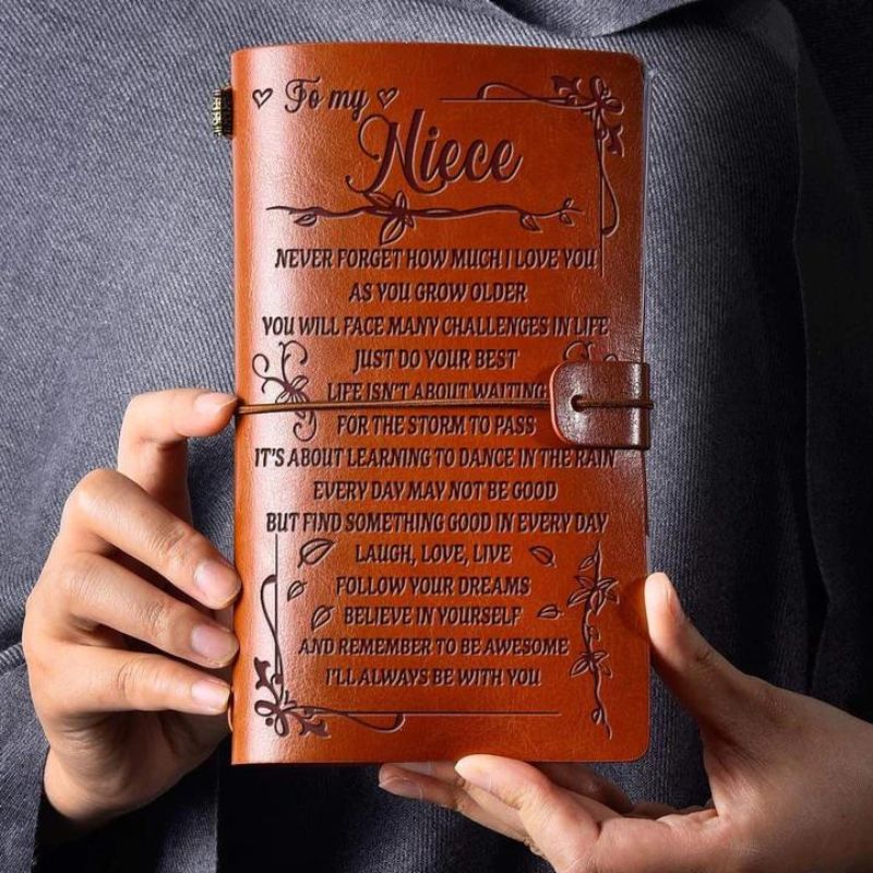 Vintage Engraved Leather Journal Notebook